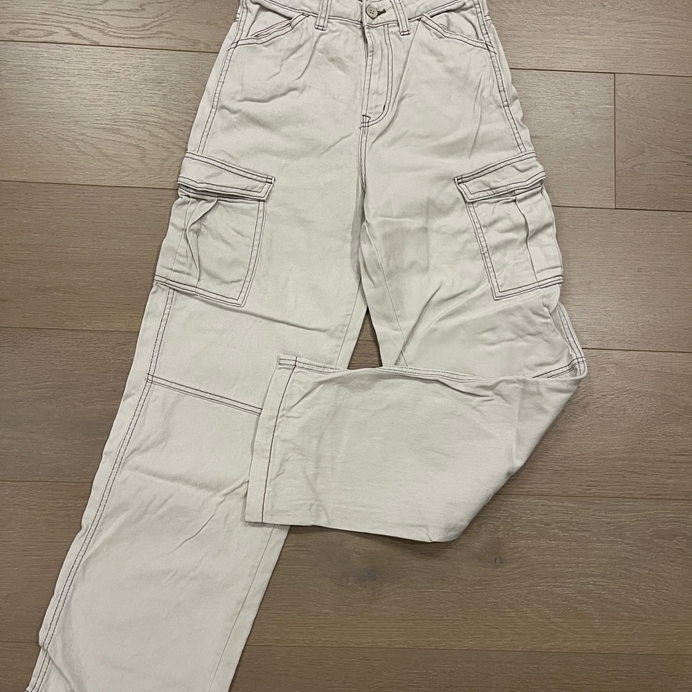H&M Cream Divided Cargo Pants